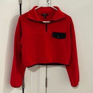 Cropped quarter zip fleece